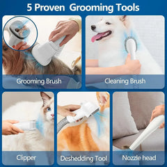 Dog Grooming Kit for Pet Include 4 Hair Clipper Combs 2.5L Vacuum Cleaner and 5 Pet Grooming Tools for Shedding