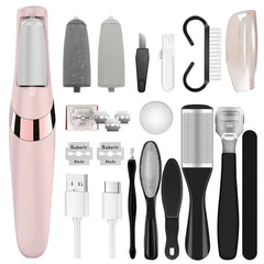 Rechargeable Electric Foot File 1+10 Set Callus Remover Machine Pedicure Device Foot Care Tools For Heels Remove Dead Skin black