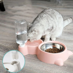 Pet Water Dispenser for Cats and Dogs Automatic Water Storage Pet Food Bowl Food Container with Waterer Pet Supplies