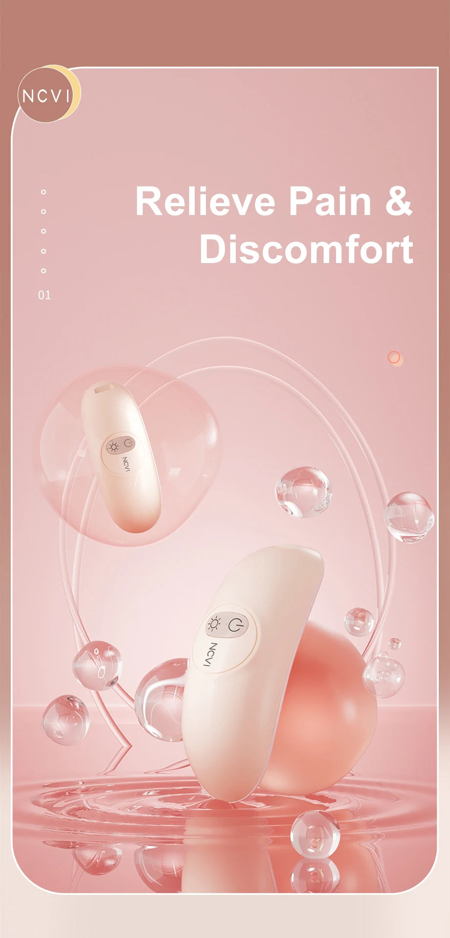 NCVI Breast Massager with Heat and Vibration 2 in 1- Ergonomic, Portable Breastfeeding Support for Nursing Moms, BPA-Free