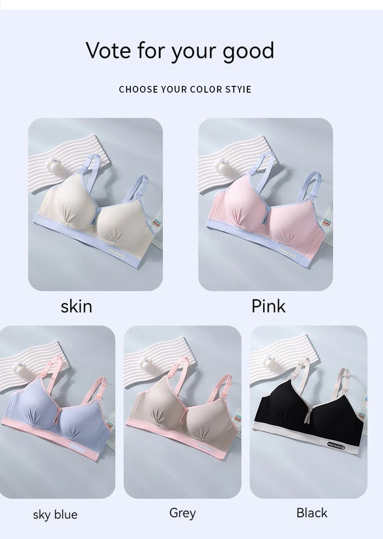 Women's Seamless  Breathable Nursing  Bra For All Seasons  Push-up  Pure Cotton  No Underwire  Maternity Sleepwear