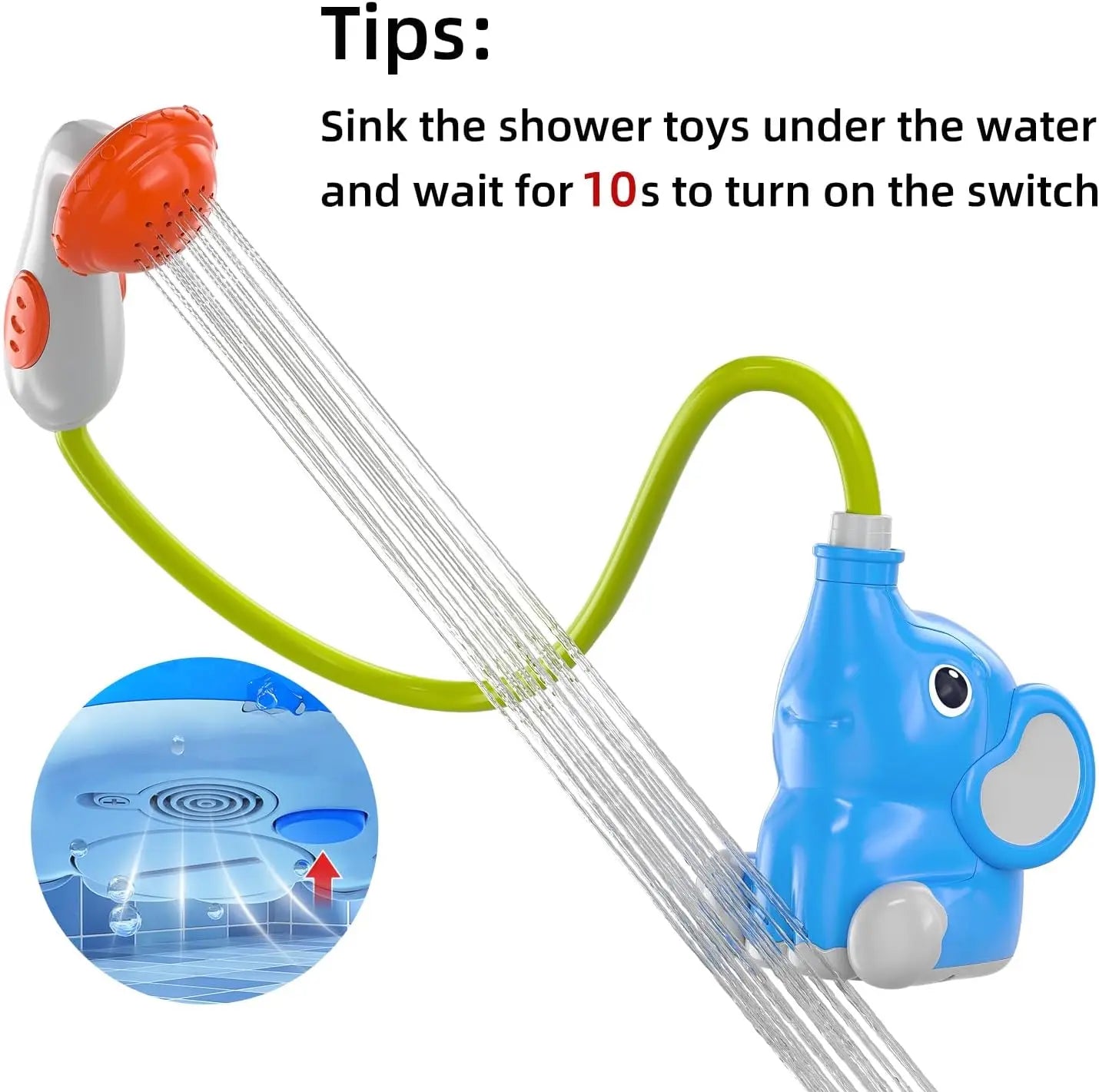 Elephant Baby Bath Shower Head Toys for Kids Bath Toys for Infants Kids Swimming Pool Toys Bathtub Toys Toddlers Newborn Infants