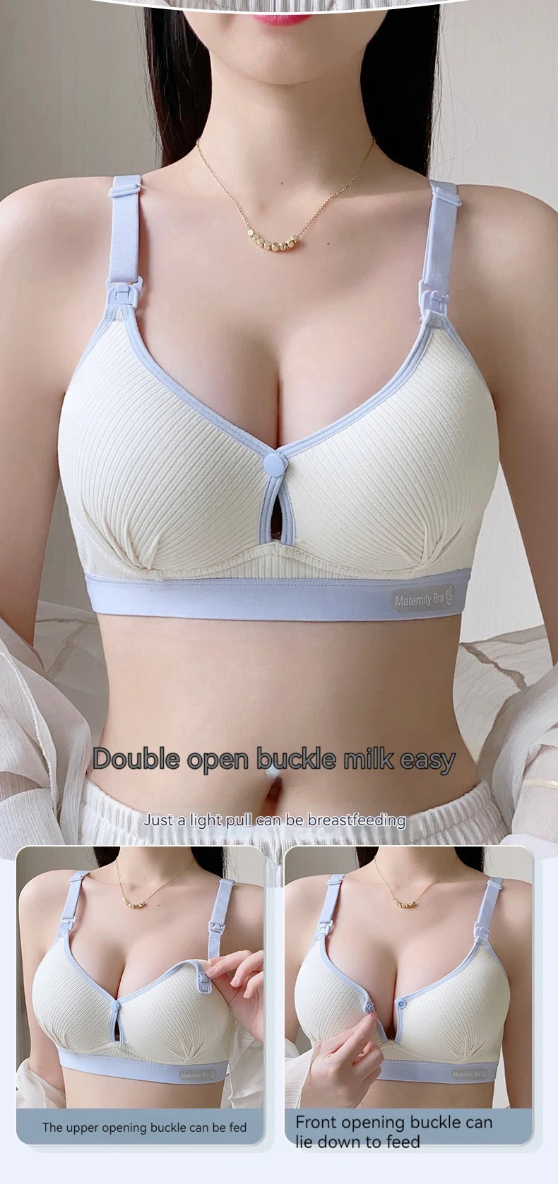 Women's Seamless  Breathable Nursing  Bra For All Seasons  Push-up  Pure Cotton  No Underwire  Maternity Sleepwear
