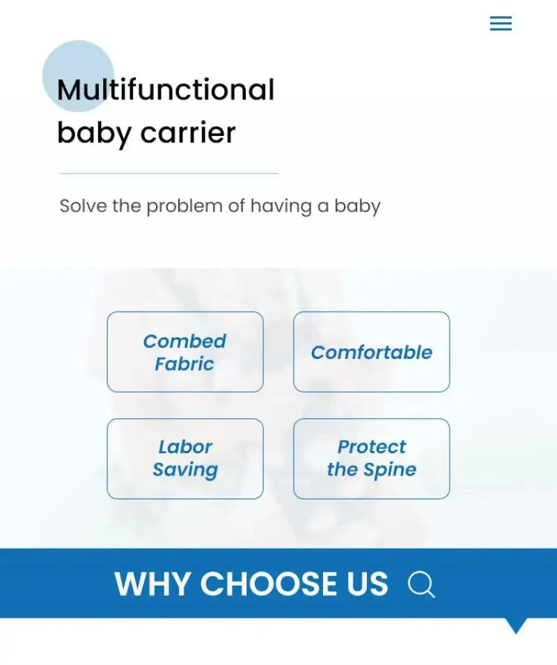 Baby Carrier Front Carry Horizontal Waist Stool Adjustable Ergonomic Newborn Carriers Multi-Functional Breathable Babies Items