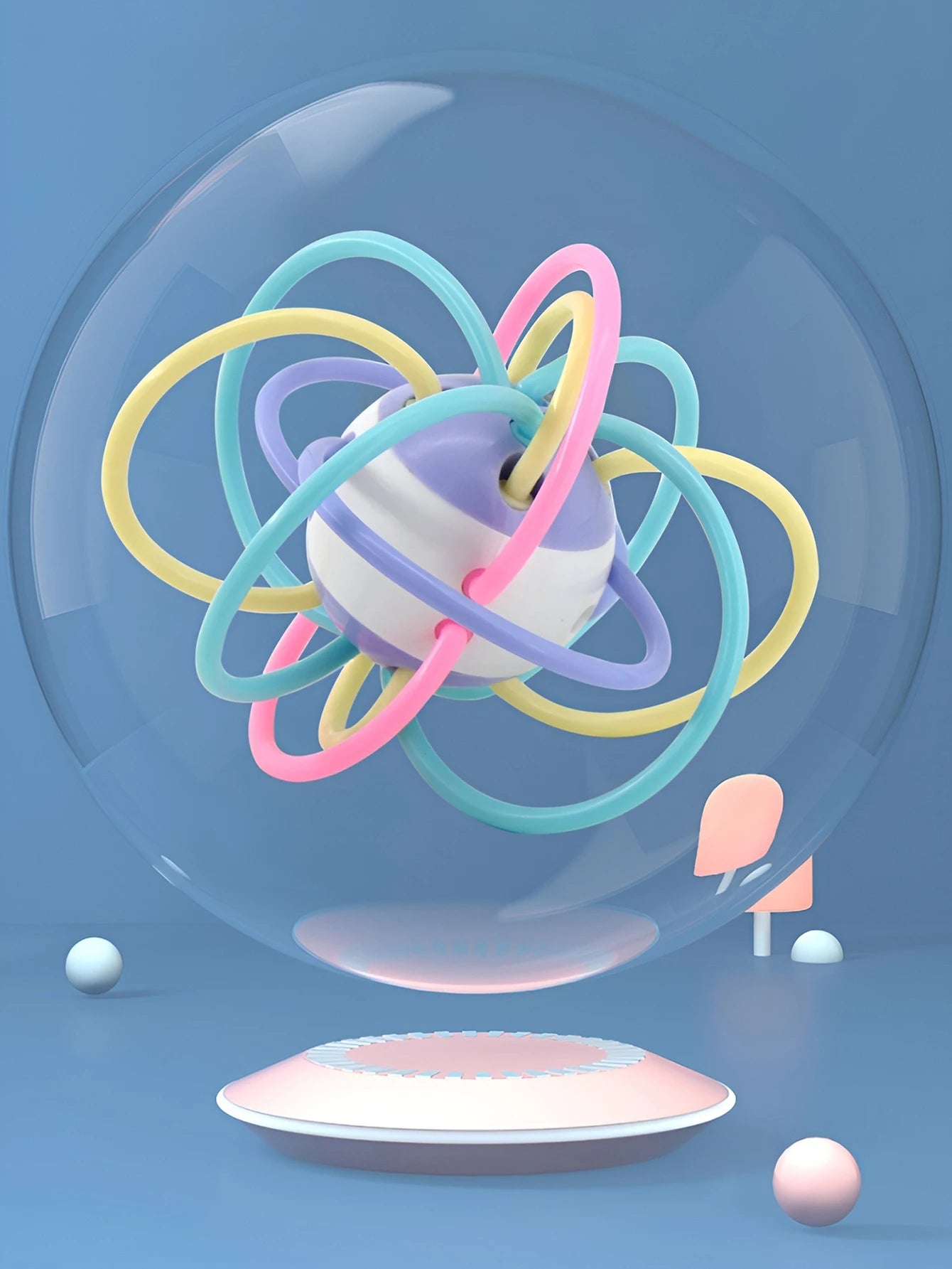 Baby toys: Manhattan ball, baby teething ball, soft rubber teething toy, hand-held ball for babies, newborn rattle