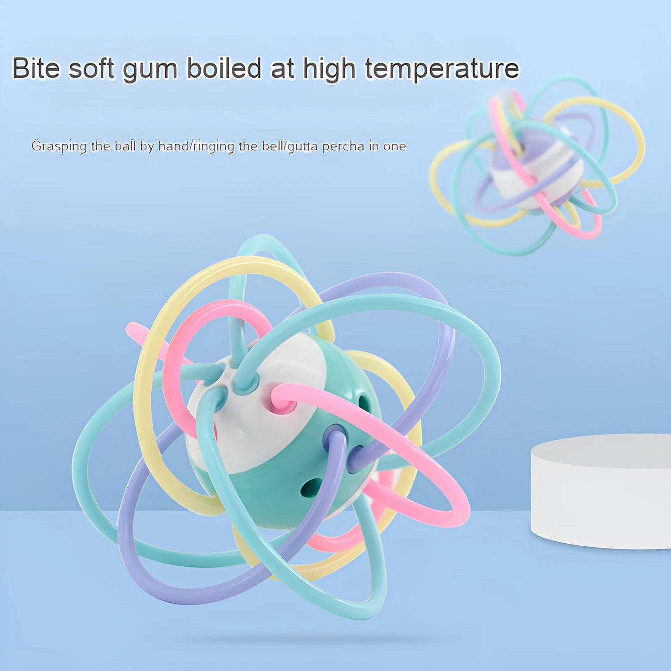 Baby toys: Manhattan ball, baby teething ball, soft rubber teething toy, hand-held ball for babies, newborn rattle