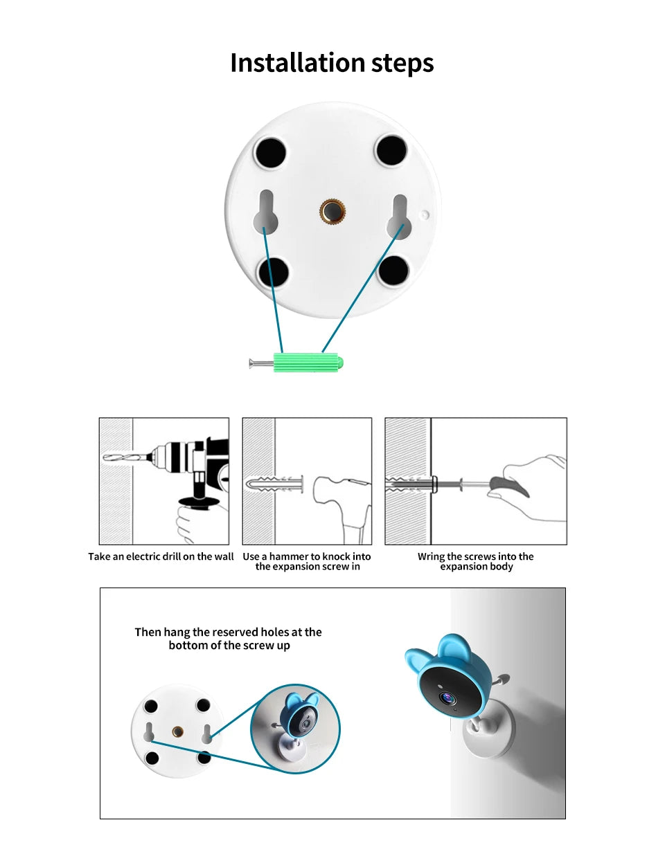 Baby Care Infrared Night Vision Breastfeeding Reminder Temperature Detection Lullaby Wireless Connection Video Surveillance