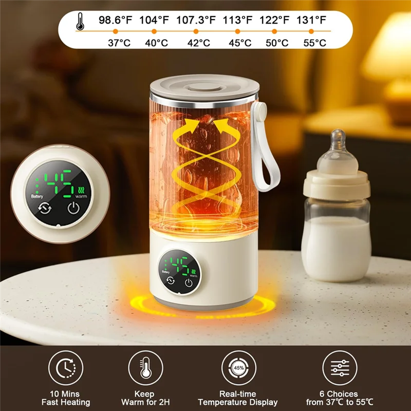 B59B-Portable Bottle Warmer Portable Bottle Warmer For Travel Mixer For Breastmilk & Formula