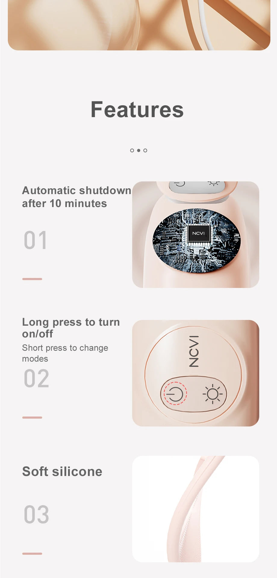 NCVI Breast Massager with Heat and Vibration 2 in 1- Ergonomic, Portable Breastfeeding Support for Nursing Moms, BPA-Free