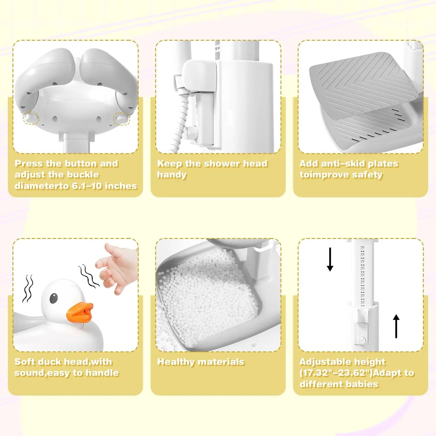 Baby Standing Bath Maker, Baby Shower Stand, Bath Shower Standing Support Baby Bath Stand, Portable and Free Mother Hands