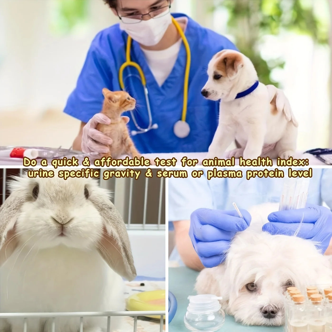 Pet Health Refractometer - Animal Clinical Tool for Urine SG & Serum Protein Levels, Ideal for Dogs, Cats & Large Animals