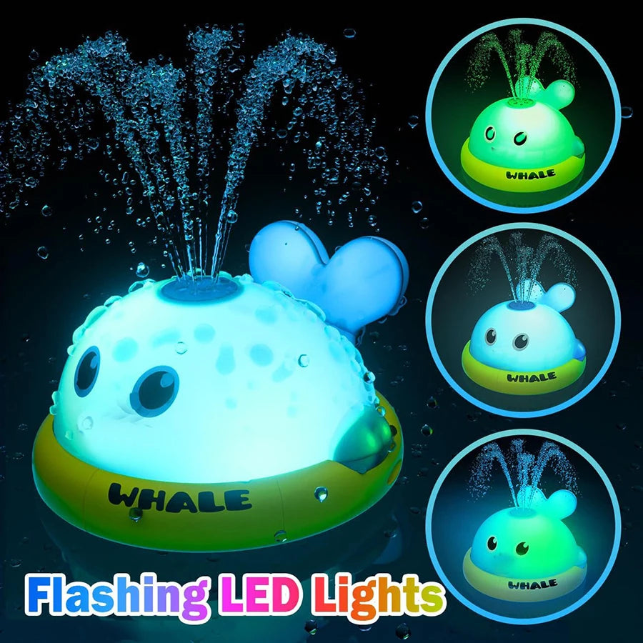 Baby Bath Toys Toddler Bath Toys for Kids Light Up Whale Bath Toys Sprinkler Pool Water Table Infant Toys Bathtub Fountain Toy