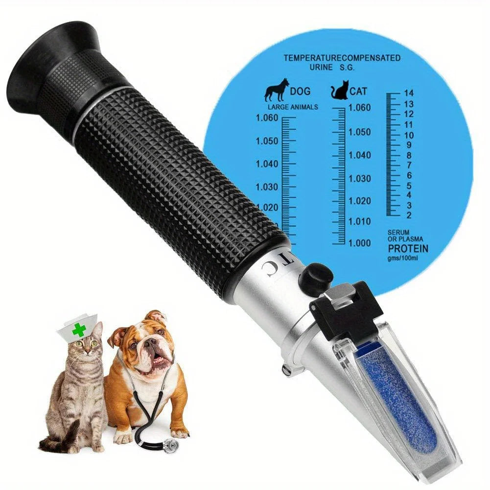 Pet Health Refractometer - Animal Clinical Tool for Urine SG & Serum Protein Levels, Ideal for Dogs, Cats & Large Animals