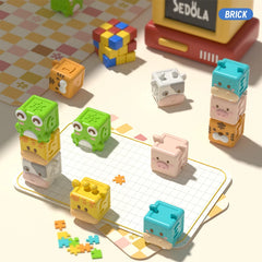 Baby Soft Building Blocks Toys Soft Teething Toy for Babies 3D Cube Animal Bath Toys Baby Early Educational Matching Sensory Toy