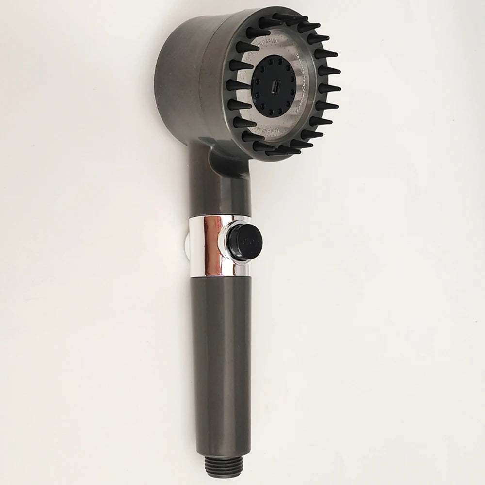 Massage Spa Pressurized Shower Head 3 Modes High Pressure Filter Rainfall Shower One-Key Stop Spray Nozzle Bathroom Accessories