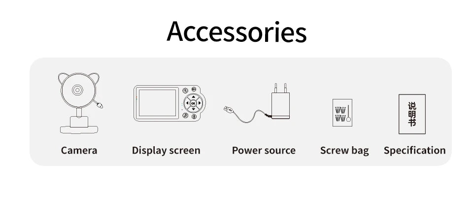 Baby Care Infrared Night Vision Breastfeeding Reminder Temperature Detection Lullaby Wireless Connection Video Surveillance