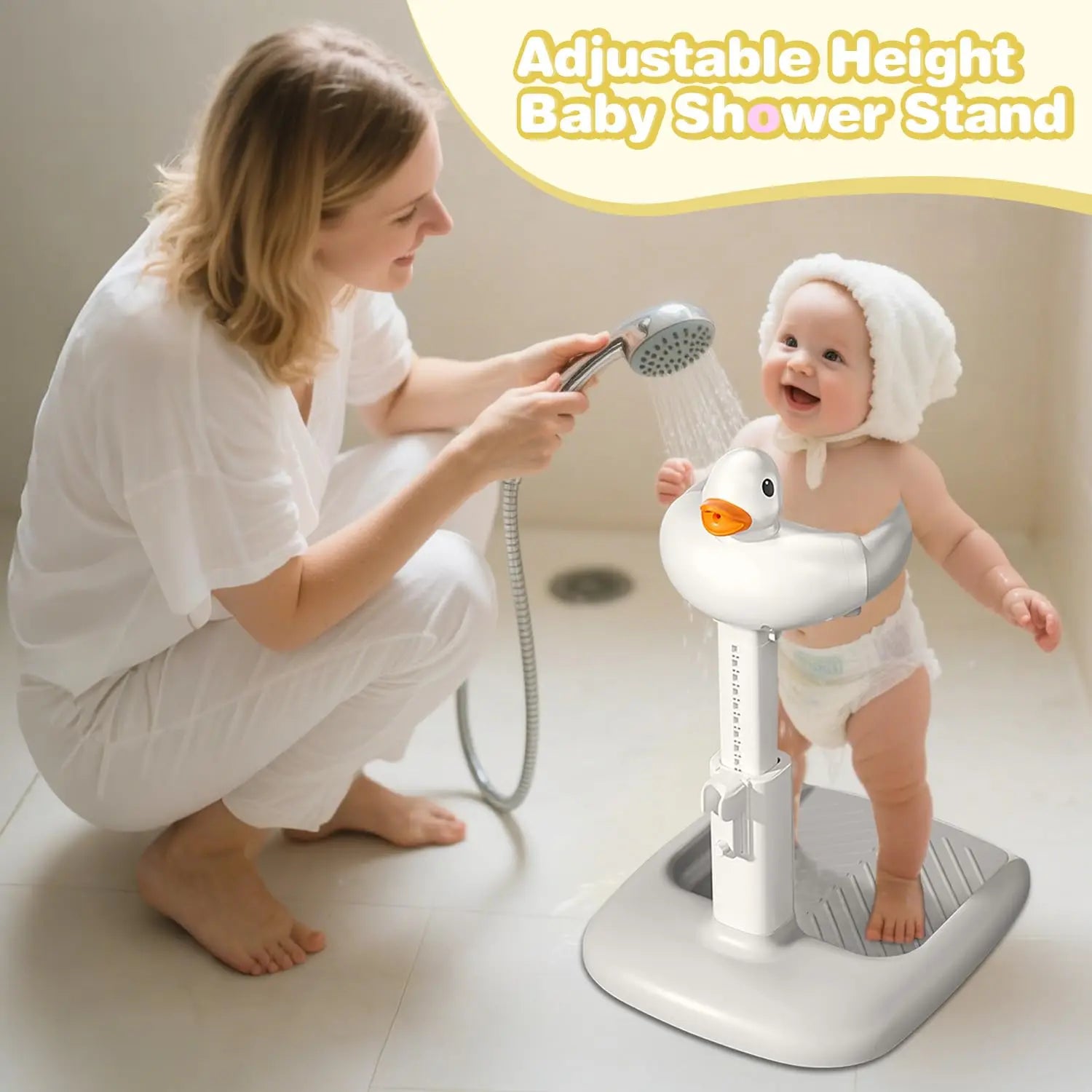 Baby Standing Bath Maker, Baby Shower Stand, Bath Shower Standing Support Baby Bath Stand, Portable and Free Mother Hands