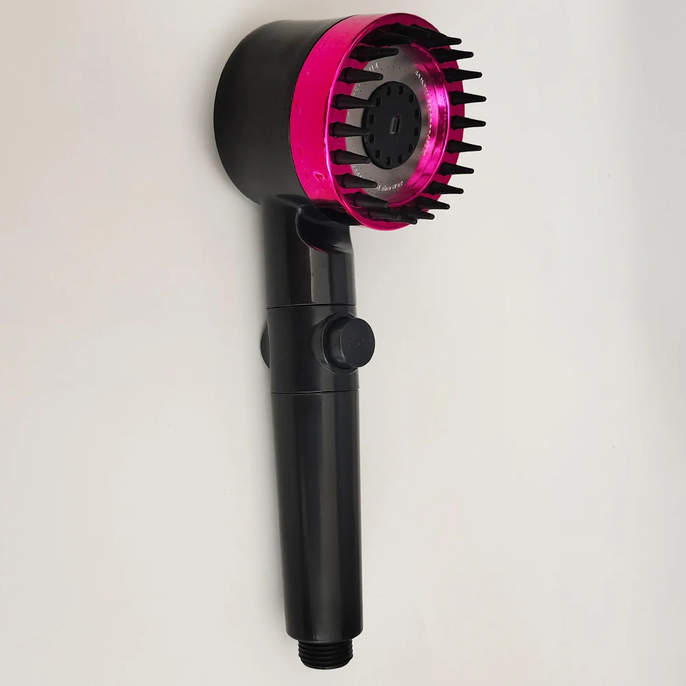Massage Spa Pressurized Shower Head 3 Modes High Pressure Filter Rainfall Shower One-Key Stop Spray Nozzle Bathroom Accessories