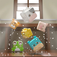 Baby Soft Building Blocks Toys Soft Teething Toy for Babies 3D Cube Animal Bath Toys Baby Early Educational Matching Sensory Toy