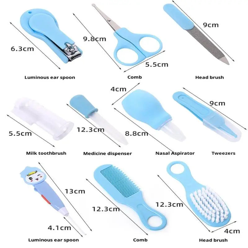 13pcs Comb Grooming Baby Care Kit Baby Portable Tool Grooming Nail Care Set