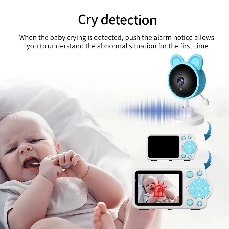 Baby Care Infrared Night Vision Breastfeeding Reminder Temperature Detection Lullaby Wireless Connection Video Surveillance