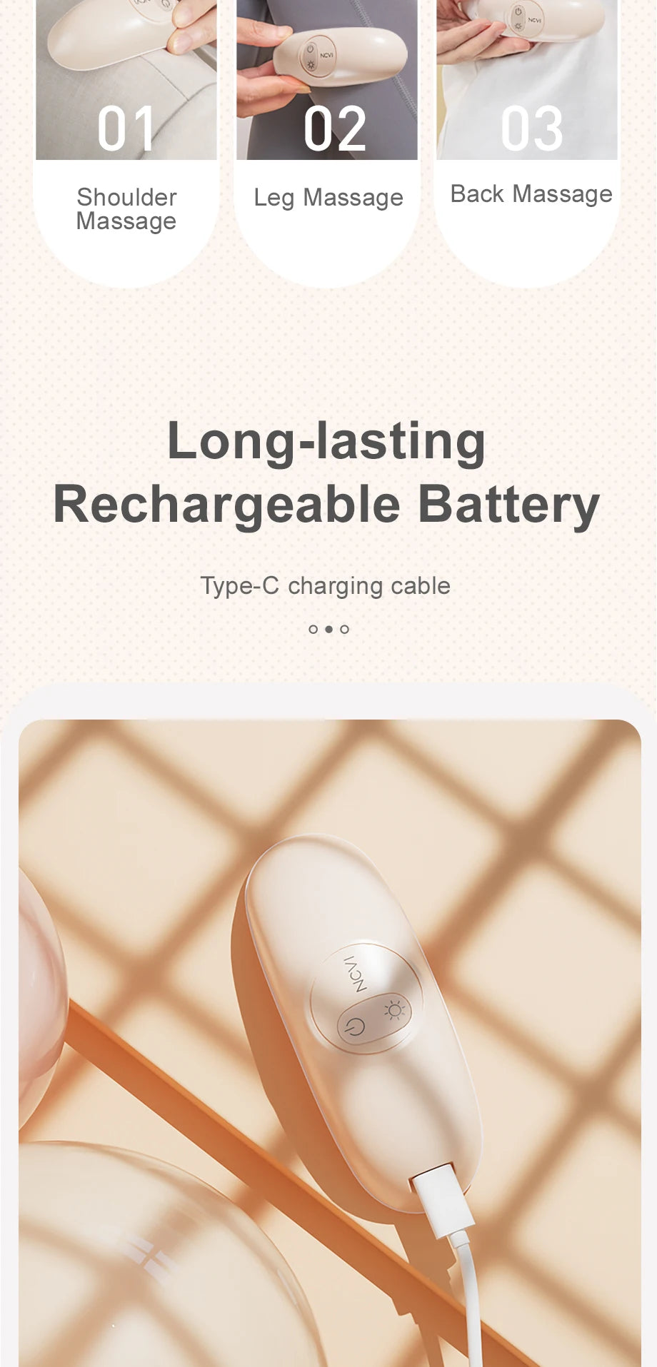 NCVI Breast Massager with Heat and Vibration 2 in 1- Ergonomic, Portable Breastfeeding Support for Nursing Moms, BPA-Free